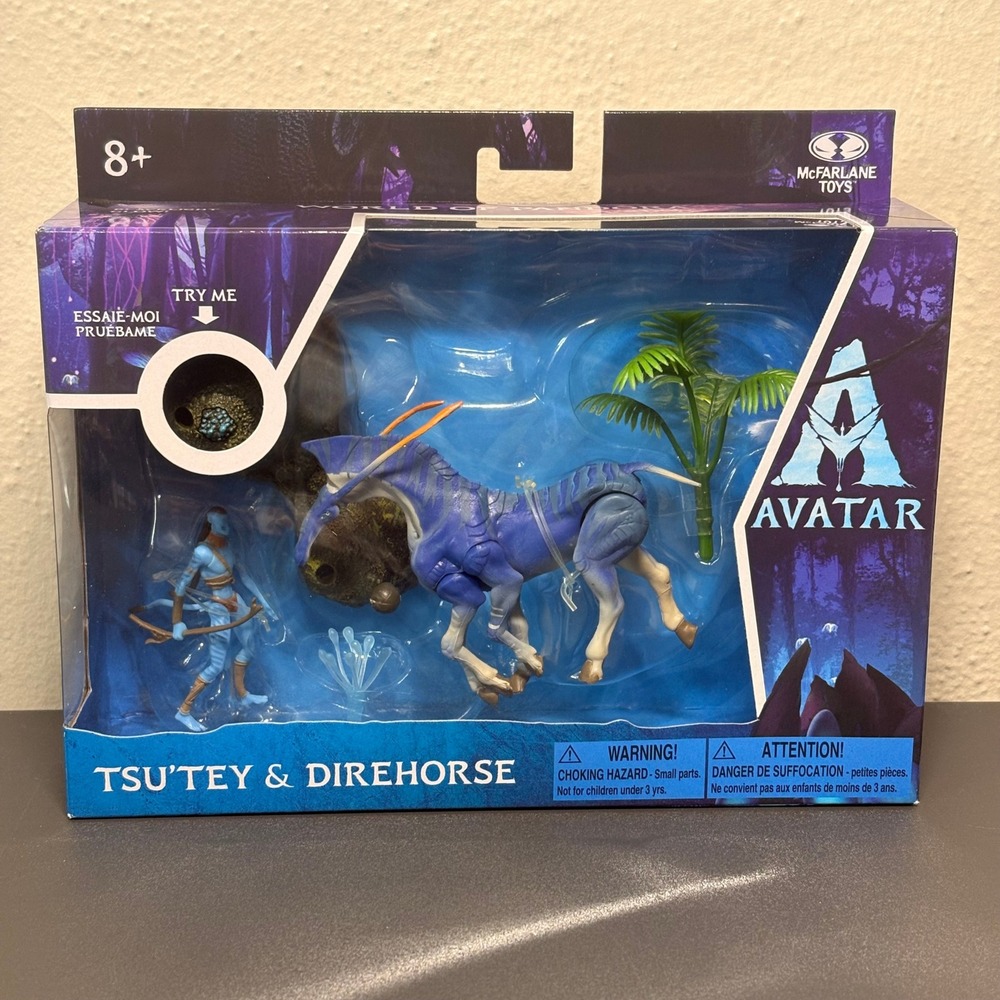 McFarlane Avatar Action Figure Kids OS Blue New Tsu'tey & Direhorse Glow Set